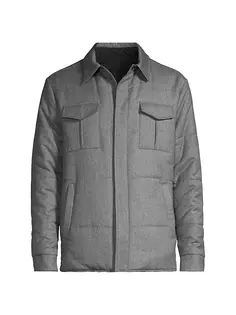 Безупречная шерстяная куртка-рубашка Canali, серый