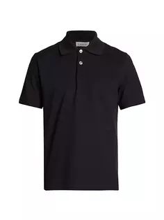Хлопковая рубашка-поло классического кроя Lanvin, черный