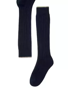 Кашемировые носки в рубчик Brunello Cucinelli, синий