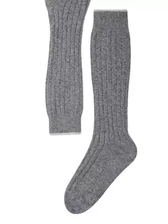 Кашемировые носки в рубчик Brunello Cucinelli, серый