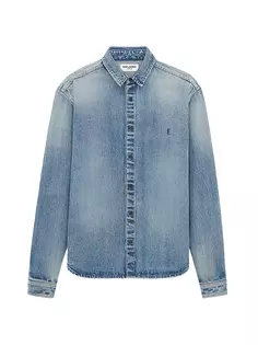 Рубашка Cassandre из денима Trouville Beach Saint Laurent, цвет trouville beach blue