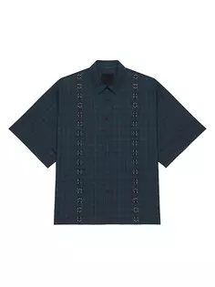 Рубашка из хлопка в клетку с кристаллами Givenchy, многоцветный