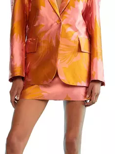 Жаккардовая мини-юбка Harper с цветочным принтом Cynthia Rowley, цвет sorbet