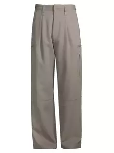 Шерстяные брюки карго Ami Paris, серо-коричневый