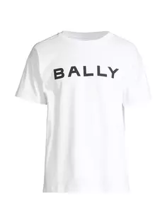футболка с круглым вырезом и логотипом Bally, белый