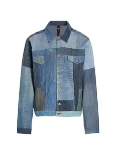 Джинсовая куртка дальнобойщика в стиле пэчворк Nsf, цвет patchwork denim