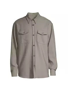 Верхняя рубашка из натуральной шерсти Ami Paris, серо-коричневый