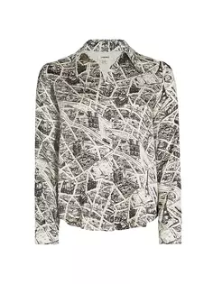 Шелковая рубашка на пуговицах с принтом Tyler L&apos;Agence, мультиколор L'agence