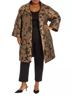 Жаккардовое пальто Hillary с цветочным принтом Pari Passu, черный