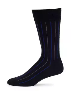 Мусс из модальных носков в тонкую полоску Marcoliani, темно-синий