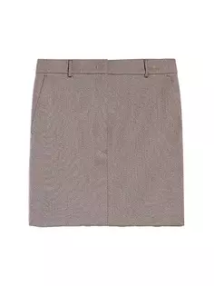 Шерстяная мини-юбка А-силуэта Sportmax, цвет dark brown