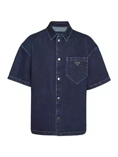 Джинсовая рубашка Prada, синий