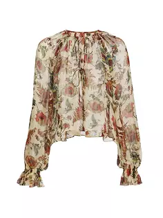 Шелковая блузка Bernadette с цветочным принтом Ulla Johnson, цвет freesia