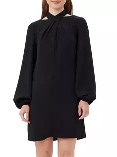 Мини-платье Kanai из атласной блузки Trina Turk, черный