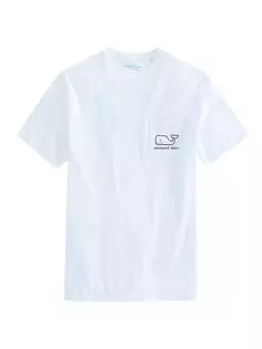 Винтажная футболка с короткими рукавами и китом Vineyard Vines, цвет white cap
