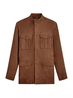 Кожаная полевая куртка Bugatchi, цвет tobacco