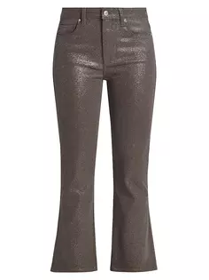 Расклешенные джинсы Claudine с блестками Paige, цвет dark taupe silver luxe coating