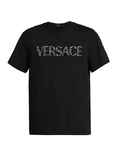 футболка с круглым вырезом и логотипом Versace, черный