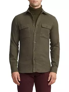 Рубашка на пуговицах в клетку Glen Ralph Lauren Purple Label, зеленый