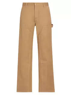 Хлопковые брюки плотника Filippa K, цвет dark khaki