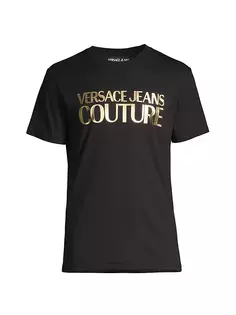 Футболка с логотипом учреждения Versace Jeans Couture, цвет black gold