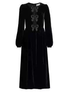 Платье Camille с бантами Saloni, цвет black black bows