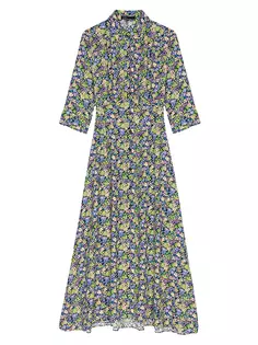 Длинное платье с цветочным принтом Maje, мультиколор