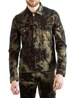 Джинсовая куртка-рубашка Dean с абстрактным узором Monfrère, цвет golden amazon