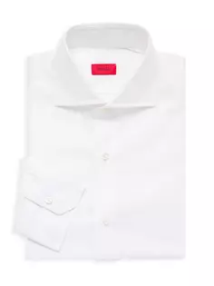 Классическая рубашка из фактурного хлопка Isaia, белый