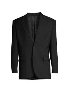 Шерстяная куртка на двух пуговицах Versace, черный