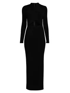 Облегающее платье макси Reno с вырезом Bardot, черный