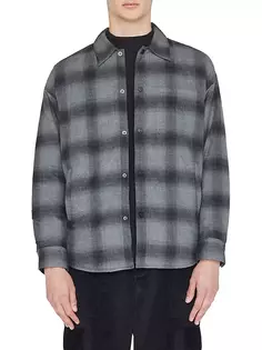 Утепленная клетчатая рубашка Frame, цвет black grey plaid