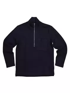 Шерстяной свитер Anders с полумолнией до половины Nn07, черный