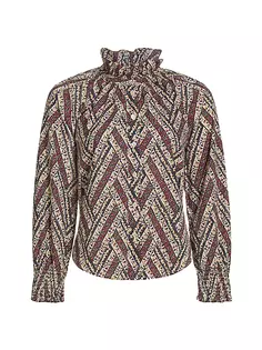 Рубашка Calisto с геометрическим цветочным принтом Veronica Beard, мультиколор