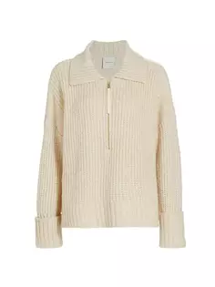 Вязаный свитер с молнией до четверти Amelia Varley, цвет birch