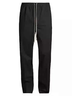 Узкие длинные брюки из шерсти с завязками Rick Owens, черный