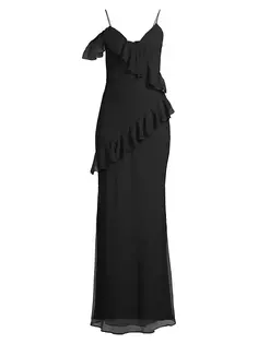 Платье Sutton с оборками Misha, черный