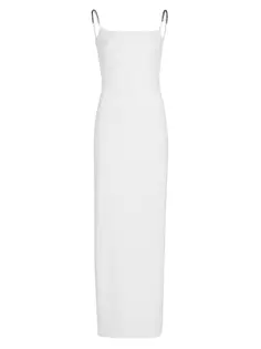 Платье-комбинация с открытыми плечами Brandon Maxwell, белый