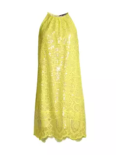 Кружевное платье-футляр Maya с пайетками Kobi Halperin, цвет citrus