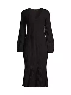 Трикотажное платье миди Deco Channel Donna Karan New York, черный