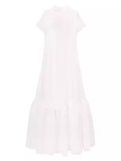 Платье Calluna из органзы с высоким воротником Staud, белый