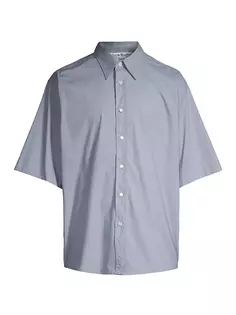 Рубашка из поплина Sandrok с короткими рукавами Acne Studios, синий