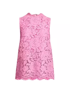 Длинный кружевной топ без рукавов Dolce&amp;Gabbana, цвет rosa