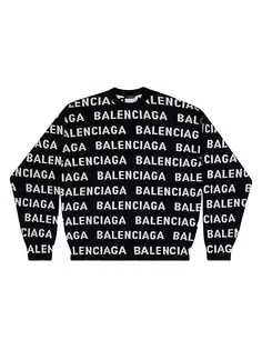 Свитер Bal с горизонтальным принтом Balenciaga, черный