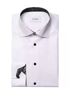 Рубашка из твила современного кроя с узором пейсли Eton, белый