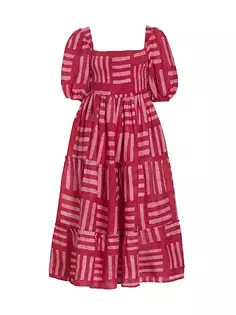 Платье-миди Resort Sisi с геометрическим узором Elisamama, розовый