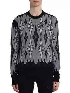 Шерстяной свитер с круглым вырезом Argyle Amiri, черный