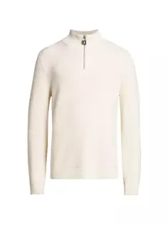 Шерстяной свитер с застежкой-молнией на четверть Jw Anderson, цвет off white