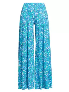 Широкие брюки из джерси с принтом Skyla Chiara Boni La Petite Robe, цвет bubbles carousel turquoise