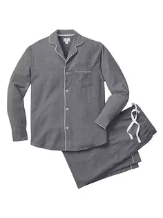 Хлопково-фланелевая пижама Petite Plume, серый